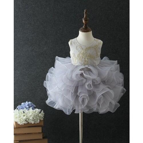 Ball Gown Baby Girl Dresses Tutu Blue Wedding Princess Vestidos 2021 Baby Clothes Girls Of 1 2 3 4 5 Years Old RBF184024