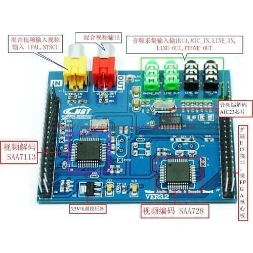 Free shipping VIDEO3.1 video NEW board, audio NEW board SAA7121 SAA7113