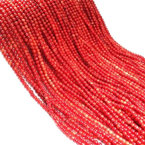 Natural Stone coral Punch beads loose beads circle shape isolation bead for Jewelry Making DIY for bracelet necklace Accessorie