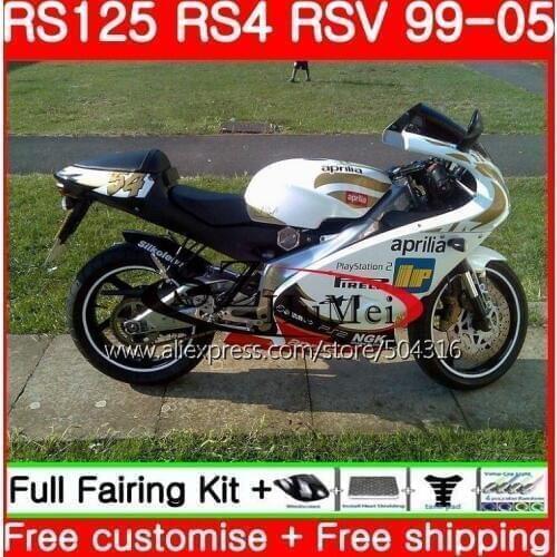 Body For Aprilia RS 125 1999 2000 2001 2002 2003 2005 84SH4 RS4 RS-125 RSV125 RS125 99 00 01 02 03 04 05 Fairings Glossy black