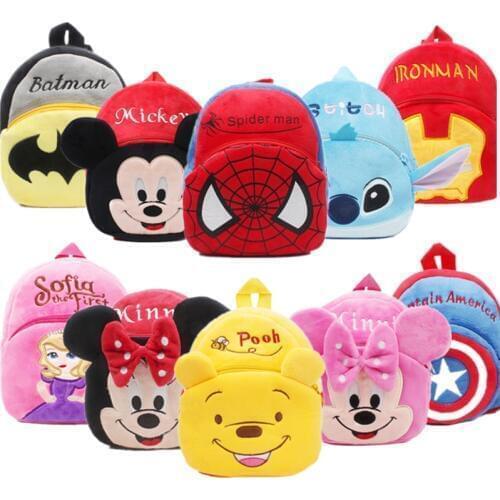 Disney cartoon plush toy backpack Mickey Mouse Minnie Winnie the Pooh Avenger image backpack children kindergarten bag