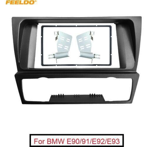 FEELDO 2DIN Car Stereo Radio Panel Fascia Frame For BMW 3-Series (E90/91/E92/E93) 2004-2012 Refitting Dash DVD Player Frame