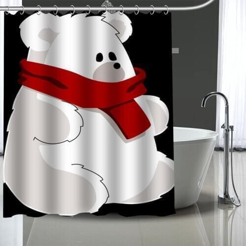 Hot Sale Bear Custom Pattern Polyester Bath curtain Waterproof Shower Curtains DIY Bath Screen Printed Curtain for Bathroom