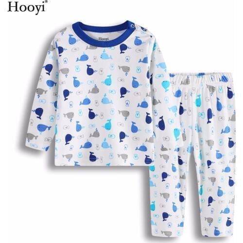 Blue Whale Baby Clothes Suit At Home 100% Cotton Boys Sleepwear Top Quality Children T-Shirt Pant Set 3-6 6-12 12-18 18-24 Month
