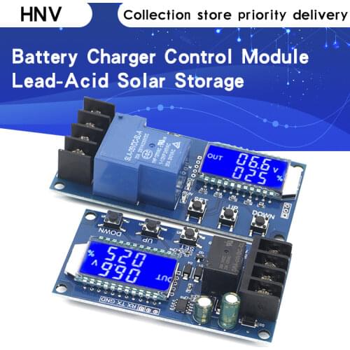 10A 30A 6-60V Lead-acid Solar Storage Battery Charger Control Module Digital Overcharge Protection Control Switch LED indicator