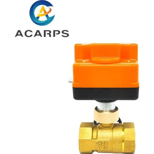 3/4" Brass Electric Ball Valve Two-Wire One-Control Two-Way Electric Actuator Internal Thread With Manual Switch
