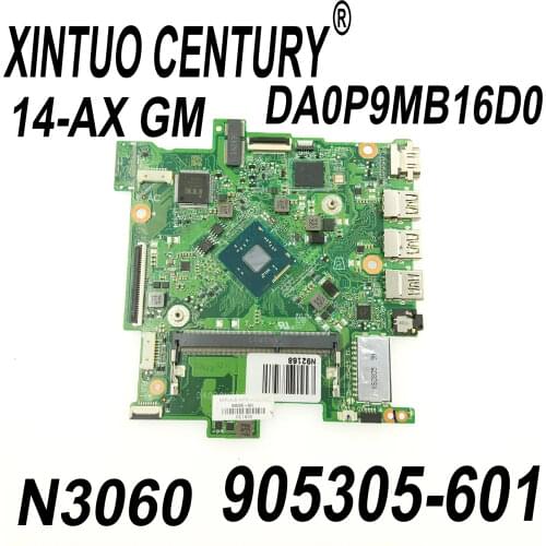 For HP 14-AX 14T-AX Laptop Motherboard With N3060 CPU 32GeMMC 905305-601 905305-001 DA0P9MB16D0 MB 100% Tested Fast Ship