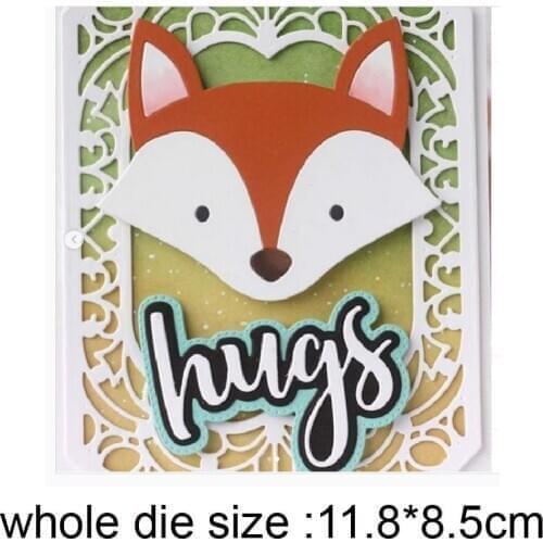 Metal Cutting Dies fox hugs DIY Etched Dies mould Craft Paper Card Making Scrapbooking Embossing die stencils