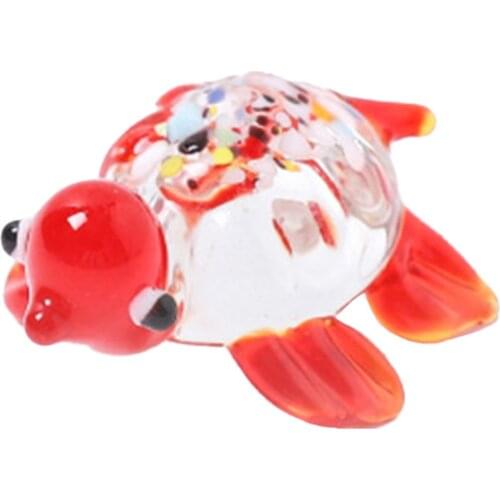 Miniature Decor Bright-colored Glass Little Turtle Shape Miniature Display Home Ornaments