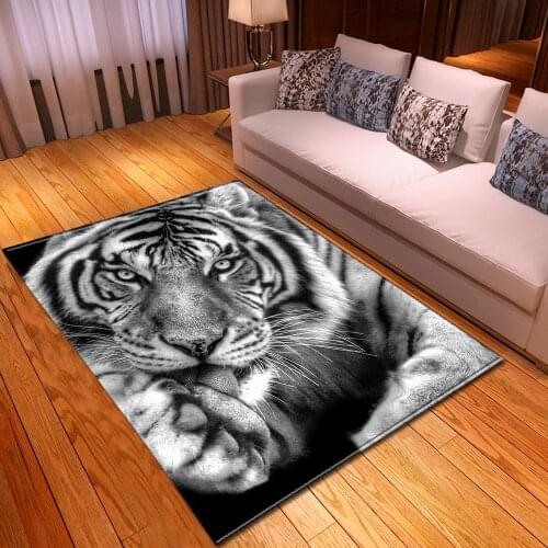 Cartoon Child Tiger lion 3D Printing Carpets For Living Room Bedroom Area Rugs Soft flannel Antiskid Kids Room Crawl Floor Mats