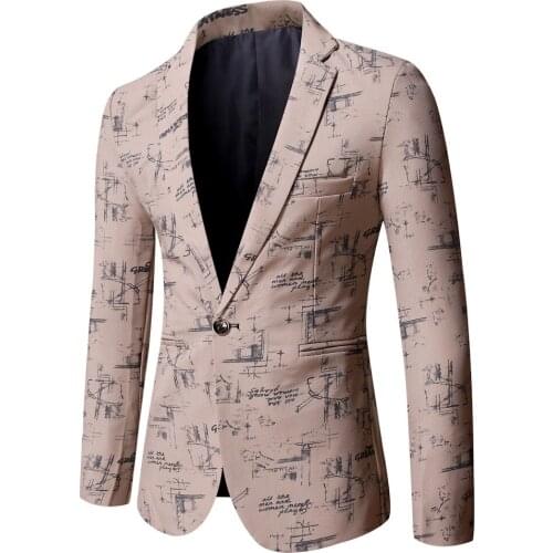 Mens Fashion high-grade Printing Suit Coat Casual Wedding Business Male Blazer Jacket Masculino Slim Fit Hombre Plus size S-3XL
