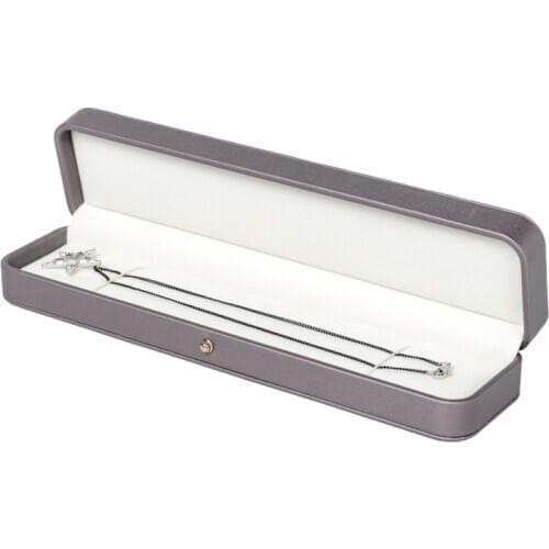 New Rectangle Pu Leather Jewelry Set Box For Ring Necklace Gift Boxes For Jewellery Packaging Built-in Card Slot