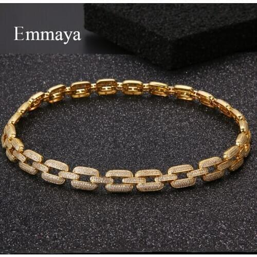Emmaya New Arrival Fashion Gold Necklace With Tiny Cubic Zircon For Women Luxury Pendant HipHop Style Party Cool Ornament