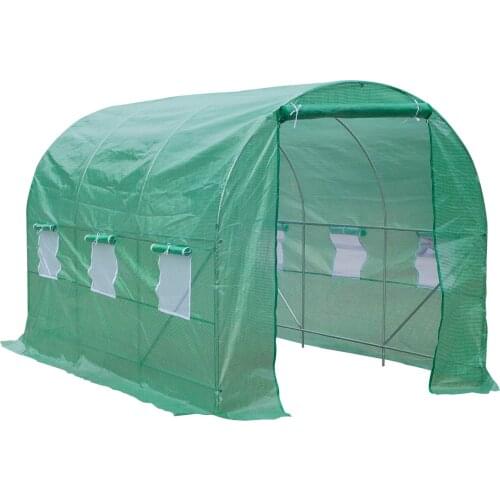 Outsunny Invernadero caseta 350 x 200 x 200cm jardin terraza cultivo de plantas semilla Marco Acero Cubierta PE