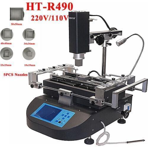Honton BGA HT-R490 Rework Station with Hot Air 3 Zones 800W Soldering Station and 5PCS Nozzles Vacuum Pen Temperature Control