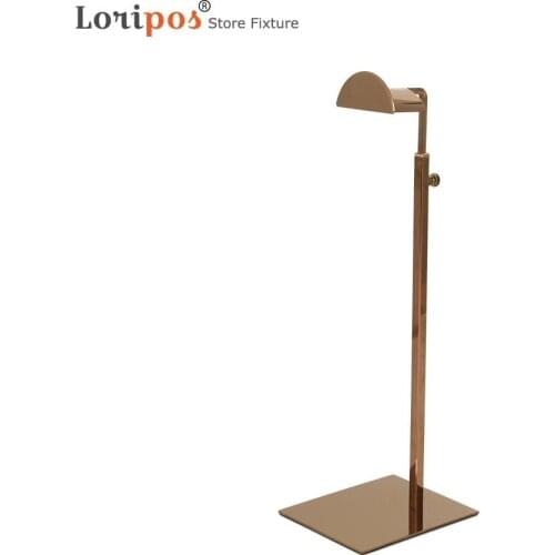 Rose Gold Metal Stainless Steel Bag HandBag Cap Wig Hat Holder Hanging Stand Pole Hanger Display Rack For Desk Table Exhibition