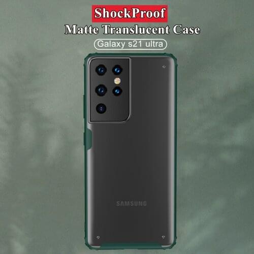 Transparent Case For Samsung Galaxy S21 S20 FE S10 Plus Ultra S10E Matte ShockProof Case Cover For Samsung Note 20 Ultra 10 Plus