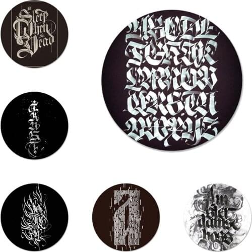 Russian Cyrillic calligraphy Badge Brooch Pin Accessories For Clothes Backpack Decoration gift