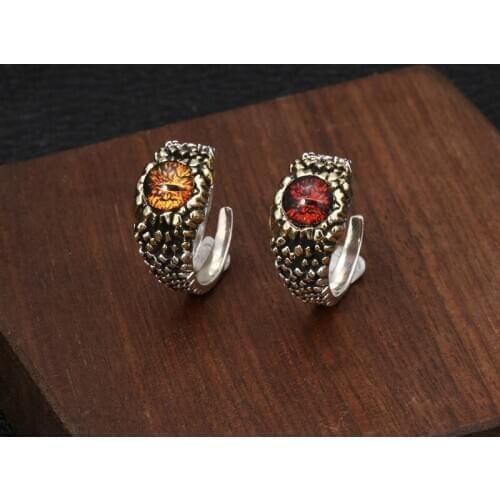 Silver 925 Jewelry Eye Of Giant Python Personality Open Ring Vintage Thai Silver Ring For Men And Women 2019 Gift