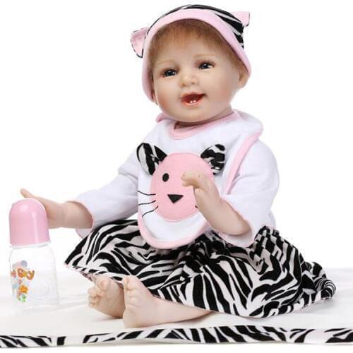 Bebe born silicone dolls NPK 22" reborn babies girl dolls toys for children magnetic pacifier bottle baby real alive bonecas