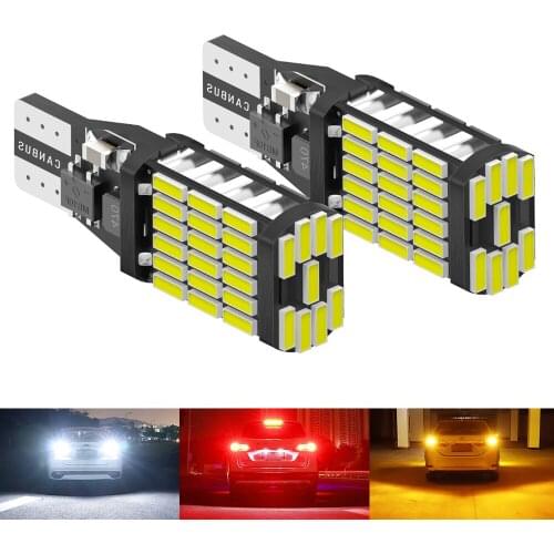 2Pcs T15 Led Bulb W16W Led Canbus 920 921 912 Lamp 1200LM 4014SMD Super Bright Car Reverse Backup Lights 6000K White 12V Auto