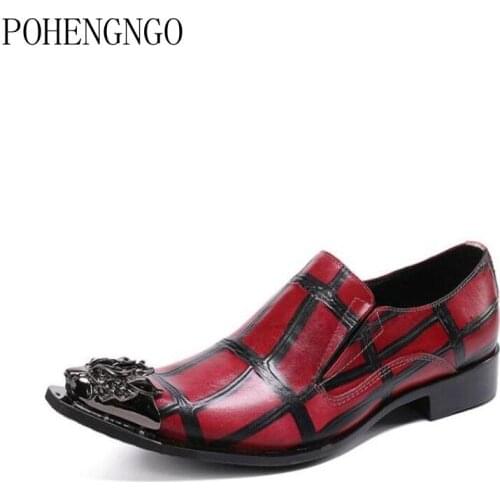 Classic Business Men Dress Shoes Iron Toe Elegant Formal Gentleman Wedding Shoes Slip On Men Office Oxford Shoes Zapatos Hombre