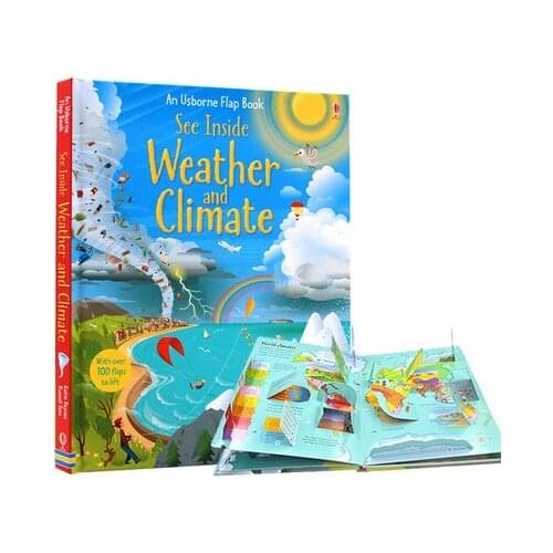 Usborne britain English Picture Flip Learning Education books kids baby Children See inside weather and climate over 100 flaps