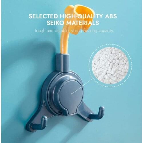 Universal Powerful Suction Cup Shower Bracket Bendable Shower Rack With Hooks Waterproof And Strong Shower Base
