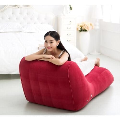 Increase and lengthen bedroom sofa S-type flocking inflatable recliner home sofa bed balcony sofa