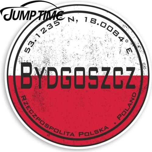 Jump Time Bydgoszcz Poland Vinyl Stickers - Flag Polish Sticker LuggageDecal Car Window Bumper Car Accessories