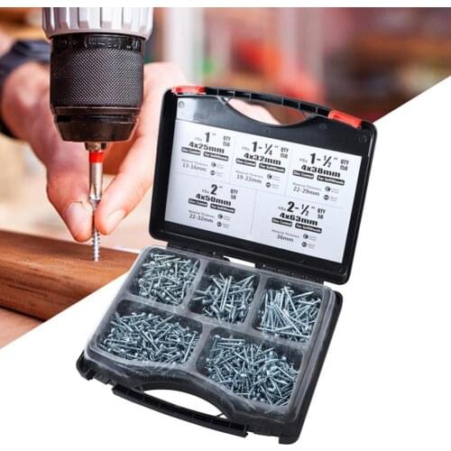 552Pcs/Set Screws Strong Toughness Abrasion-resistant Carbon Steel Oblique Hole Special Screw for Wood Accessories Supplies