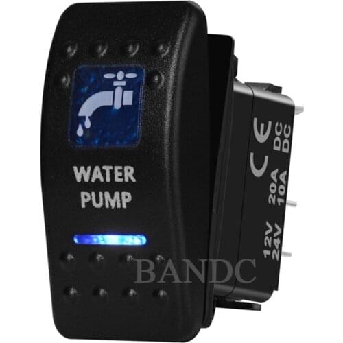 WATER PUMP Rocker Switch 5P On-Off Dual Blue Led Light for Car Boat RV Caravan Camper Trailer, Auto Accessories, 12V 24V