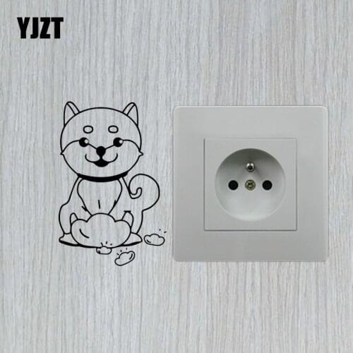 YJZT Rich Dog Home Room Decor Animal Vinyl Decal Cartoon Creative Wall Switch Sticker S19-0375