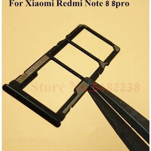 10pcs/Lot Original SIM Tray Cover For Xiaomi Redmi Note 8 Note 8pro NT8 SD/SIM Holder Card Reader cato Replacement parts