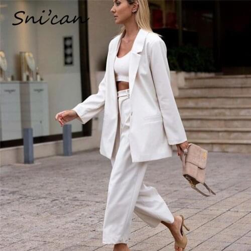 White Office Ladies Blazer Jacket Za 2021 Women Autumn Spring Fashion Oversize Coat Casaco Feminino Loose Tops куртка женская