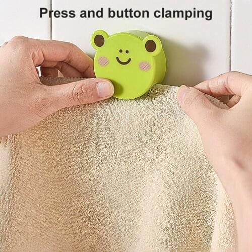 1PC Cartoon Wall Hanging Rag Rack Toilet Rack Kitchen Bathroom Storage Free Punch Cartoon Towel Clip Viscose Towel Storage Clip