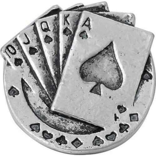 10pcs/lot Vintage Snap Jewelry Poker 18mm Metal Snap Buttons Fit Snap Bracelet for Women Alloy Button Jewelry