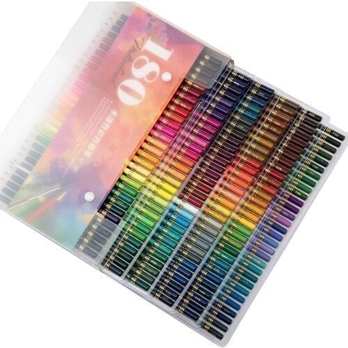 180 Colored Pencils 2B Oil Water Colorful Pencil for Professional Painting Drawing Stationery Rainbow Wooden Colour Pen Supplies