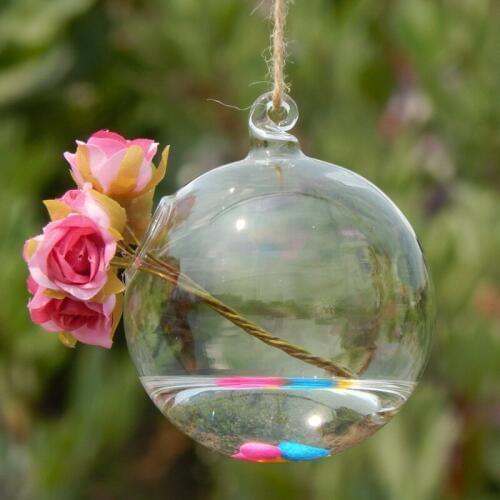 27pcs/pack Diameter=12cm Hanging Glass Terrarium Vase Home Decoration one small hole Glass Globe Vase Wedding Decoration