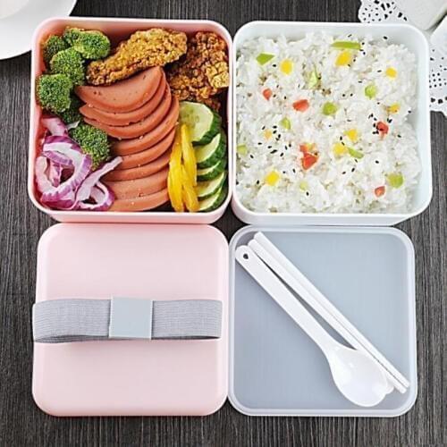 3 Colors 1200ml Double Layer Lunch Box Large Capacity Microwave Oven Lunch Bento Boxes Dinnerware Lunch Box Kitchen Accessories