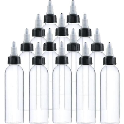 5Pcs 30ml/60ml/100ml/120ml Plastic Clear Round Empty Bottle Container For Tattoo Ink Color Pigment with Cap Tattoo Accessories