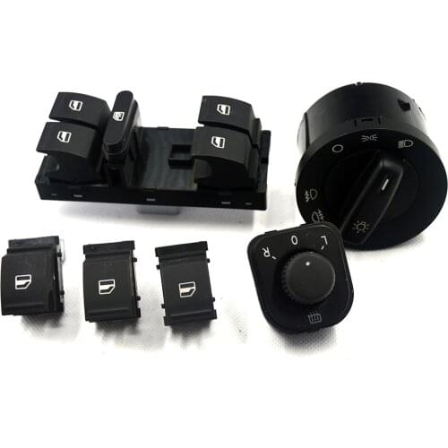 New Power Mirror Switch Headlight Switch Window Switch Button 6PCS/SET For Volkswagen VW Jetta MK5 golf 5 6 tiguan passat b6 CC