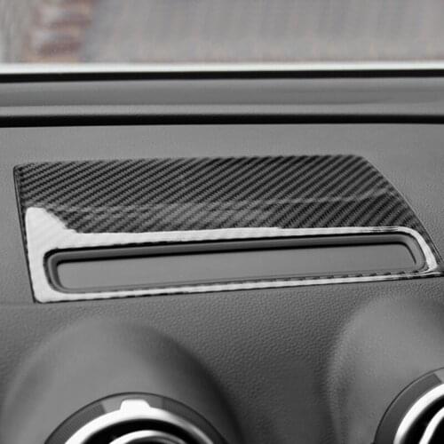 Carbon Fiber Car Center Control Navigation Screen Panel Dashboard Frame Trim For Audi A3 S3 2014 2015 2016 2017 2018