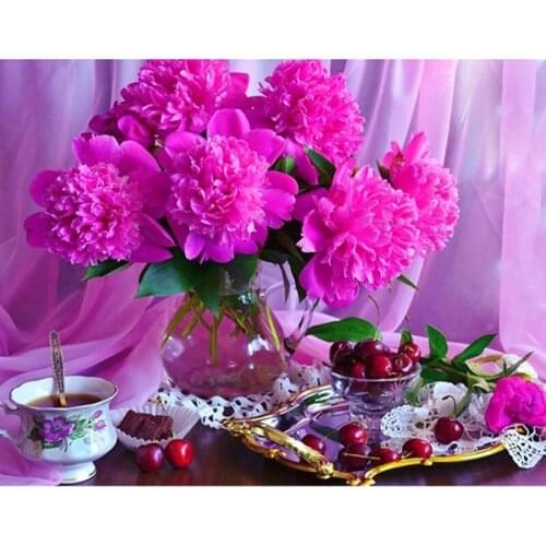 Floral Colorful Diamond embroidery circle diamond painting rhinestone crystal painting home decoration