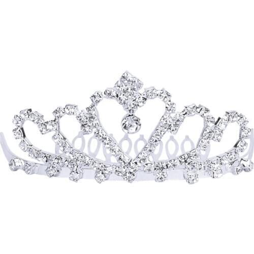 Flower Rhinestone Bridal Tiara Crown w/ Comb Pin for Wedding/Engagement/Prom