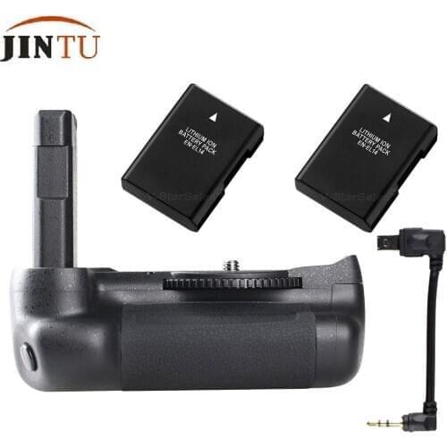 JINTU Professional Battery Grip Holder For Nikon D5600 D5500 DSLR Camera with +2x EN-EL14 Recharge Batteries Kit