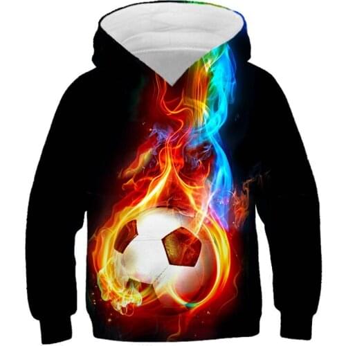 Autumn Kids Hoodies Space Galaxy 3D Hoodies Fire Football Colorful Paint Printing Boy Girls Sweatshirts Children Fashion Pullove