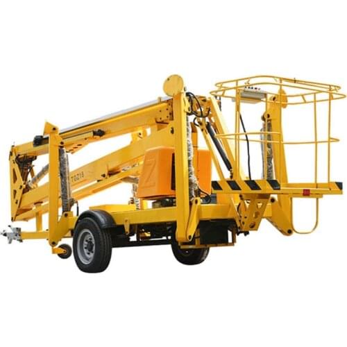 Qiyun Hydraulic Aerial Working Platform Trailer Mounted Boom Lift 8m 10m 12m Towable Electric Trailer Mounted Boom Lift