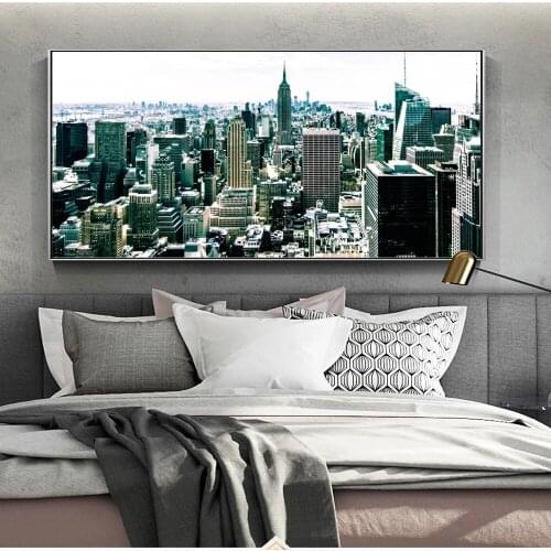 Empire State Building Wall Art Canvas Prints Realist Landscape of New York City Canvas Pictures For Living Room Wall Decor