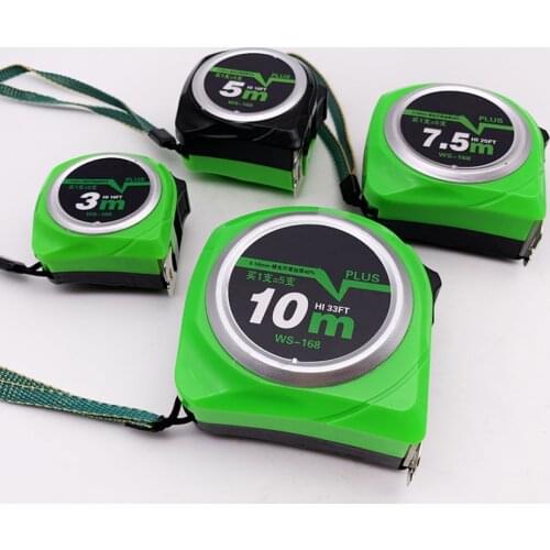 Measuring Tape, Telescopic Carbon Steel Tape Measure 3/5/7.5/10 Meters, with Movable Hook, Wrist Strap for Construction, Home